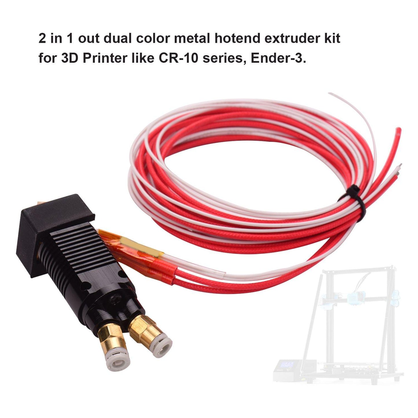 Aibecy 2 in 1 Out Dual Color Metal Hotend Extruder Kit with - 12V