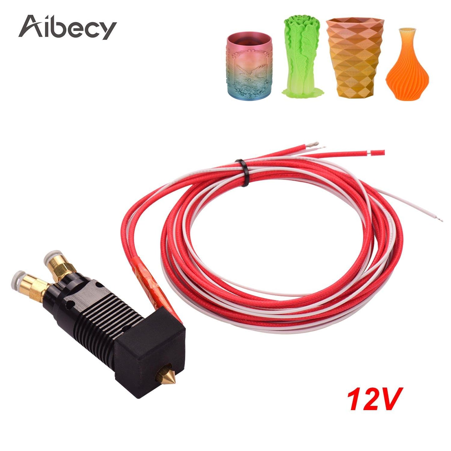 Aibecy 2 in 1 Out Dual Color Metal Hotend Extruder Kit with - 12V