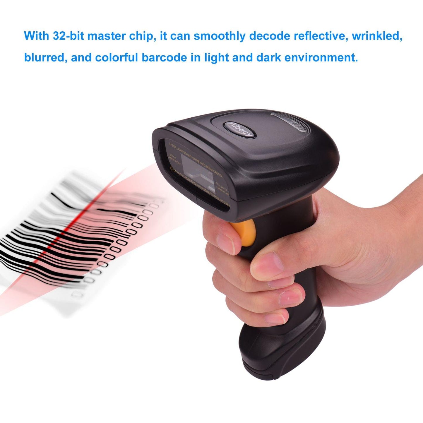 Aibecy 2.4G Wireless Handheld 1D Barcode Scanner Bar Code
