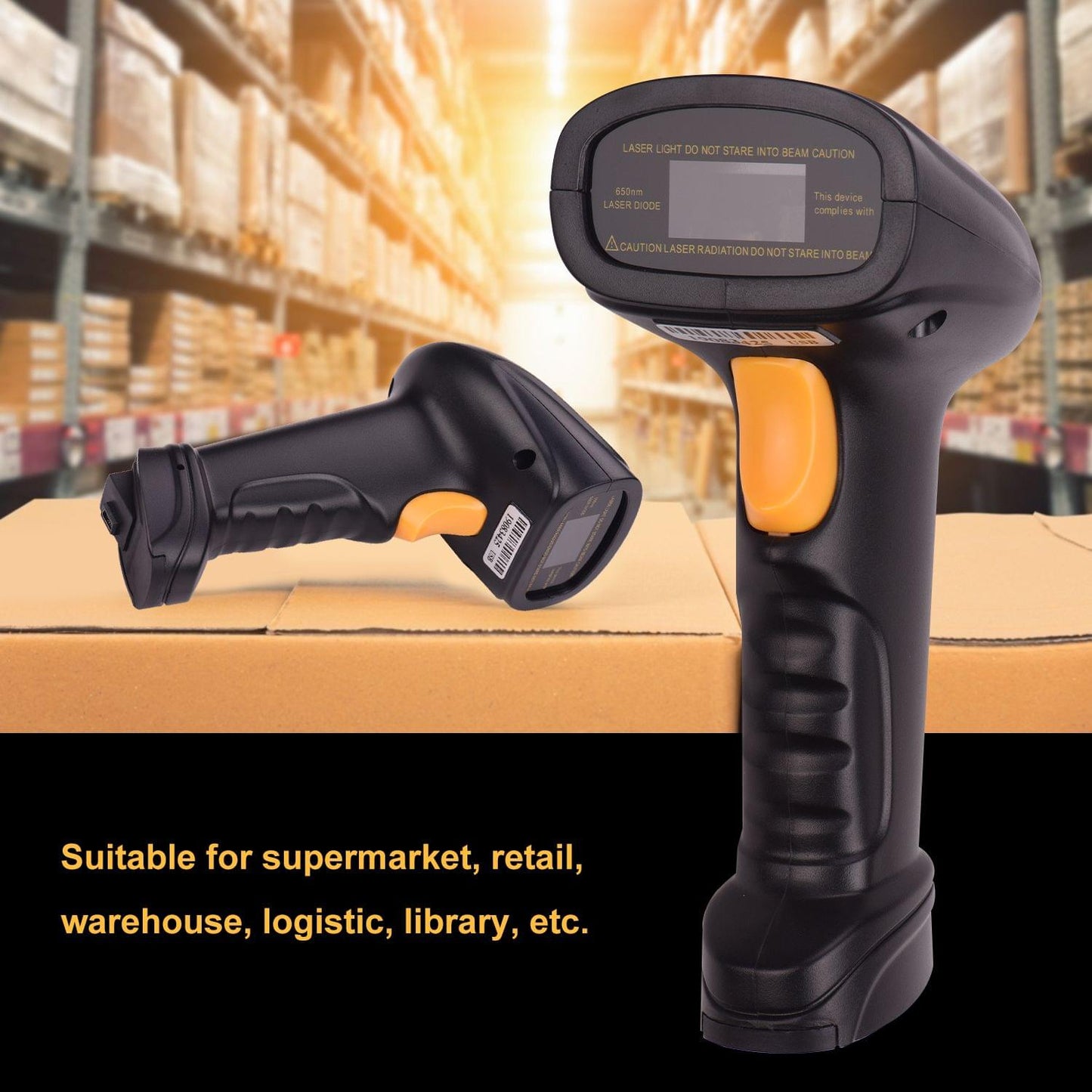 Aibecy 2.4G Wireless Handheld 1D Barcode Scanner Bar Code