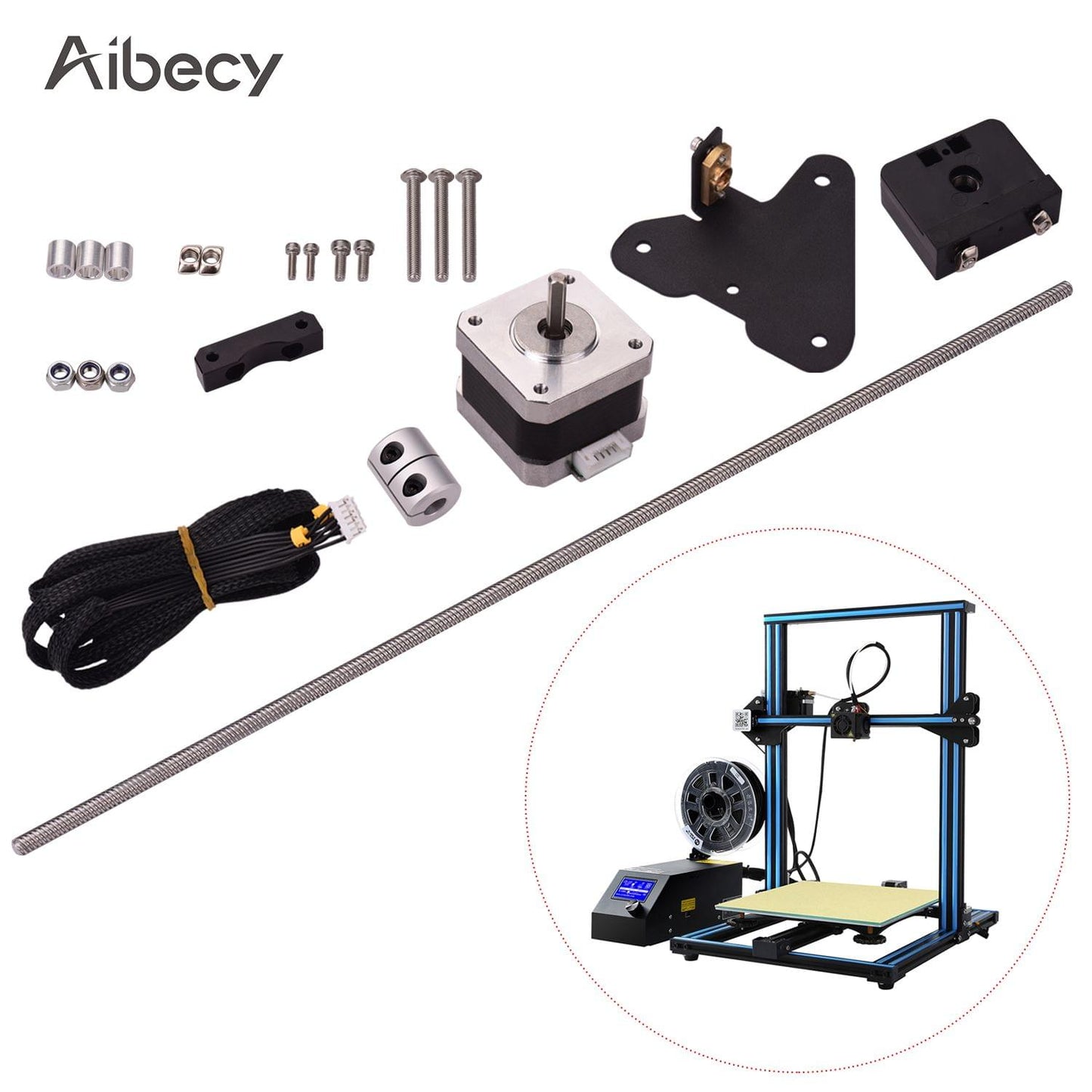 Aibecy 3D Printer Accessories Dual Z Axis Leading Screw Rod