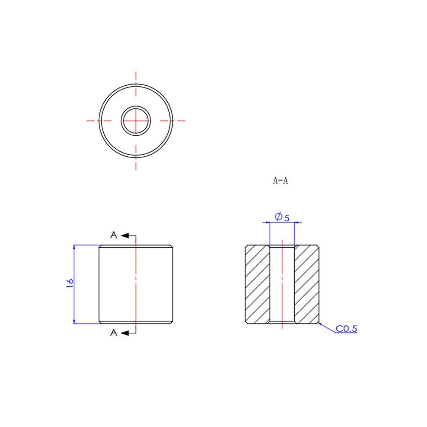 Aibecy 4pcs Silicone Solid Spacer Hot Bed Leveling Silica - 16mm