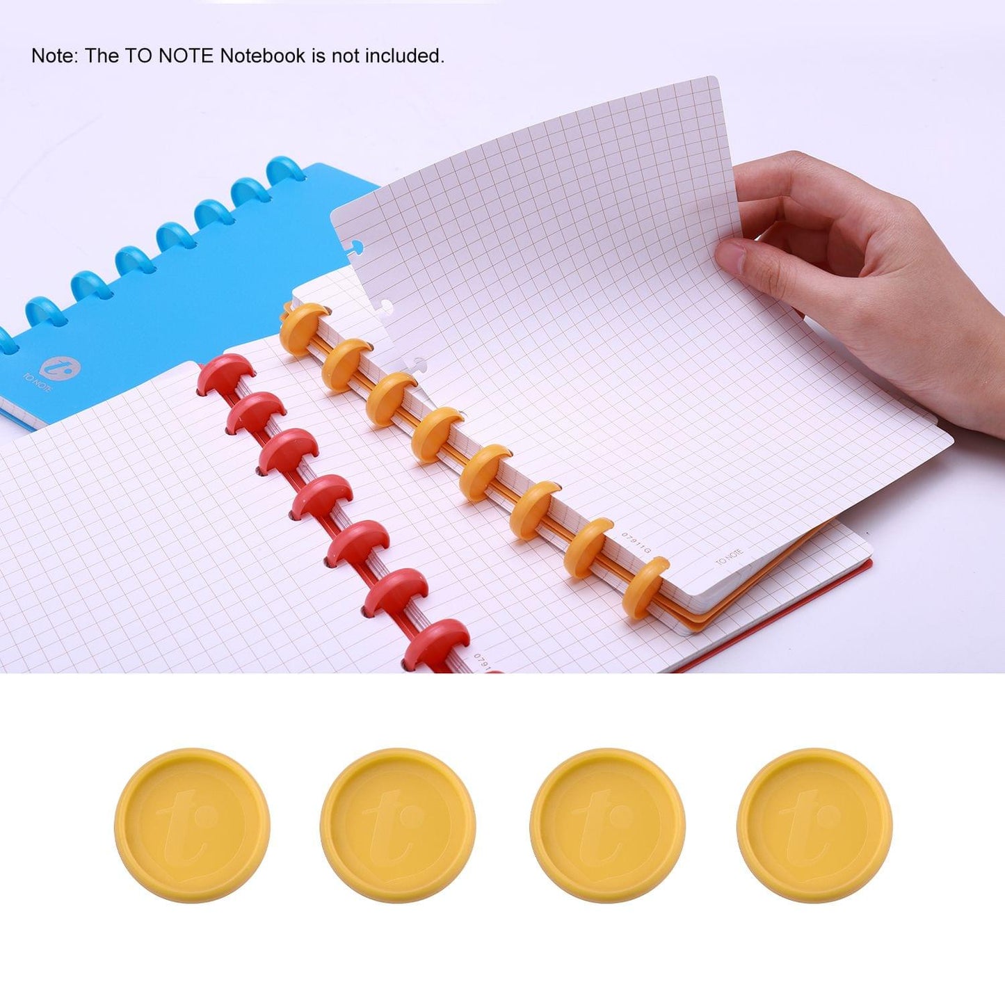 KW-trio 12pcs DIY Disc Binding Ring T-type Mushroom Hole - 15mm Diameter