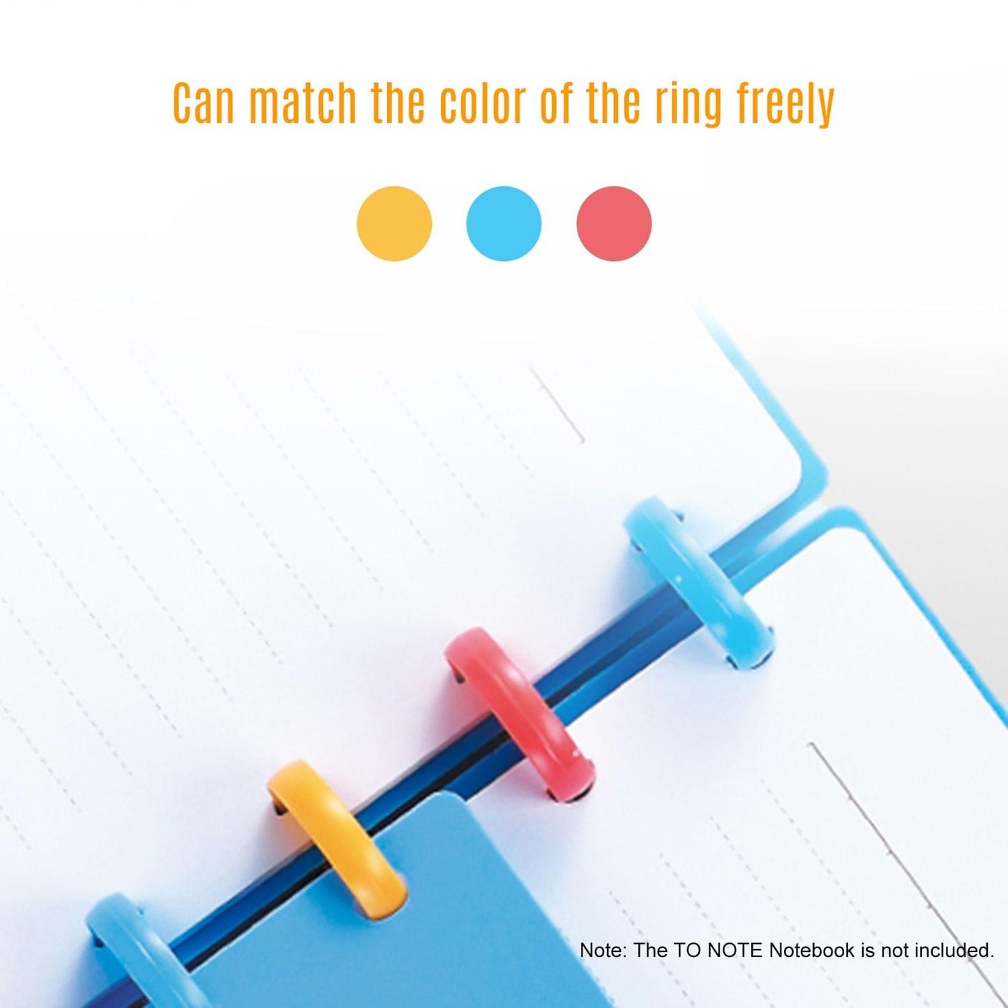 KW-trio 12pcs DIY Disc Binding Ring T-type Mushroom Hole - 15mm Diameter