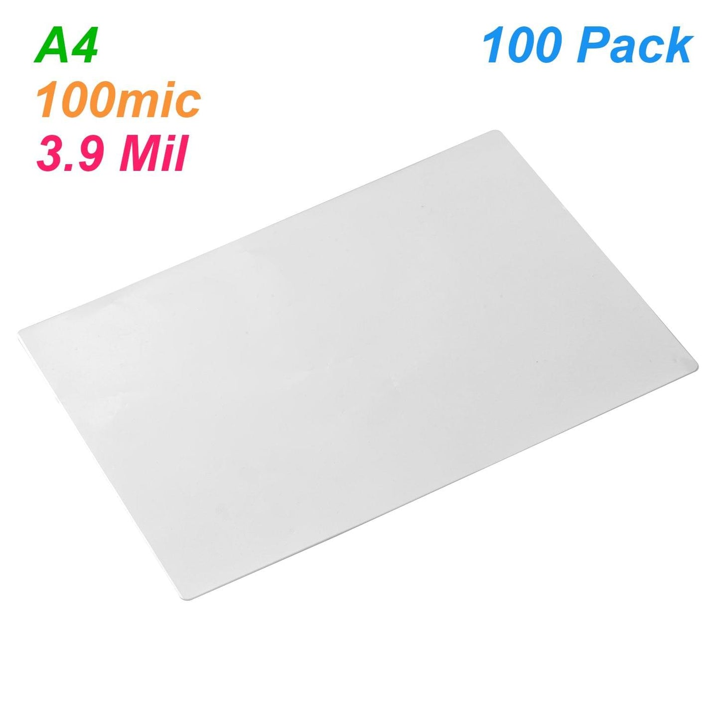 A4 Laminating Film Pouches Protection Sheet 3.9mil 100pc/set - 100mic(3.9mil)