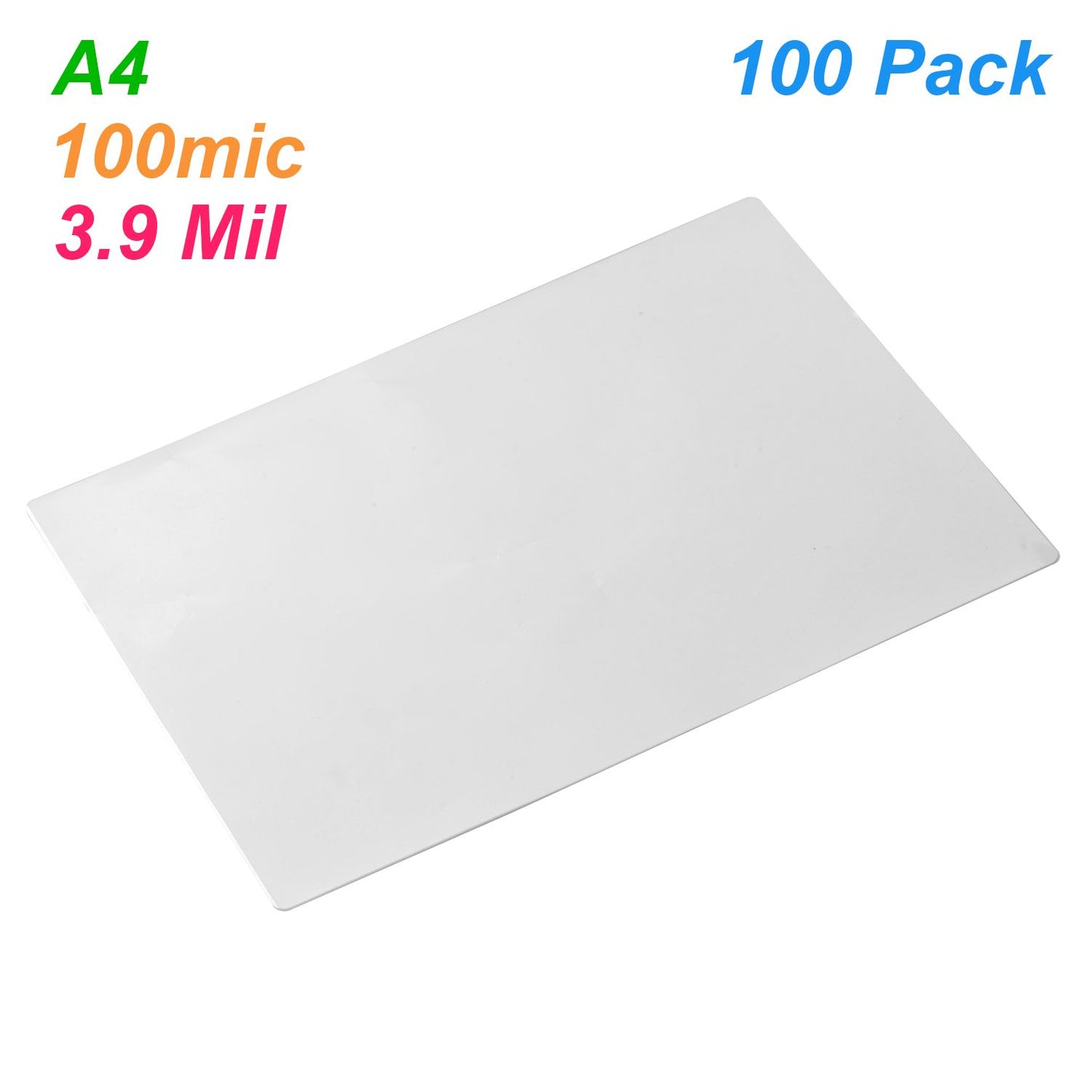 A4 Laminating Film Pouches Protection Sheet 3.9mil 100pc/set - 100mic(3.9mil)