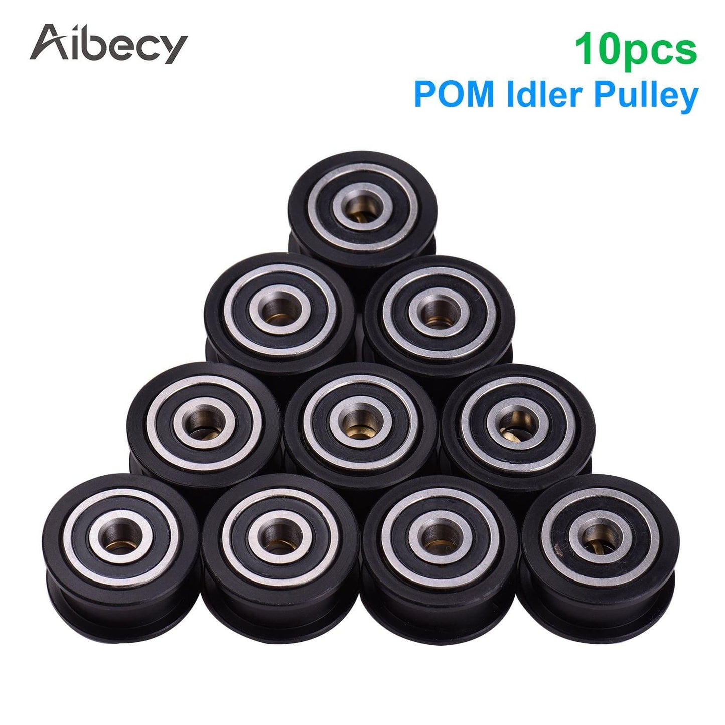 Aibecy 10pcs POM Idler Pulley Wheel with Bearing 5mm Bore