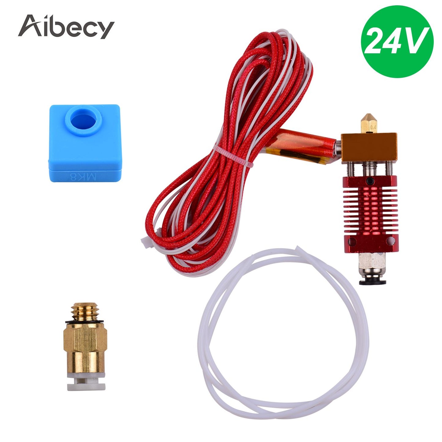 Aibecy Metal Hotend Extruder Kit with 0.4mm Nozzle Aluminum - 24V