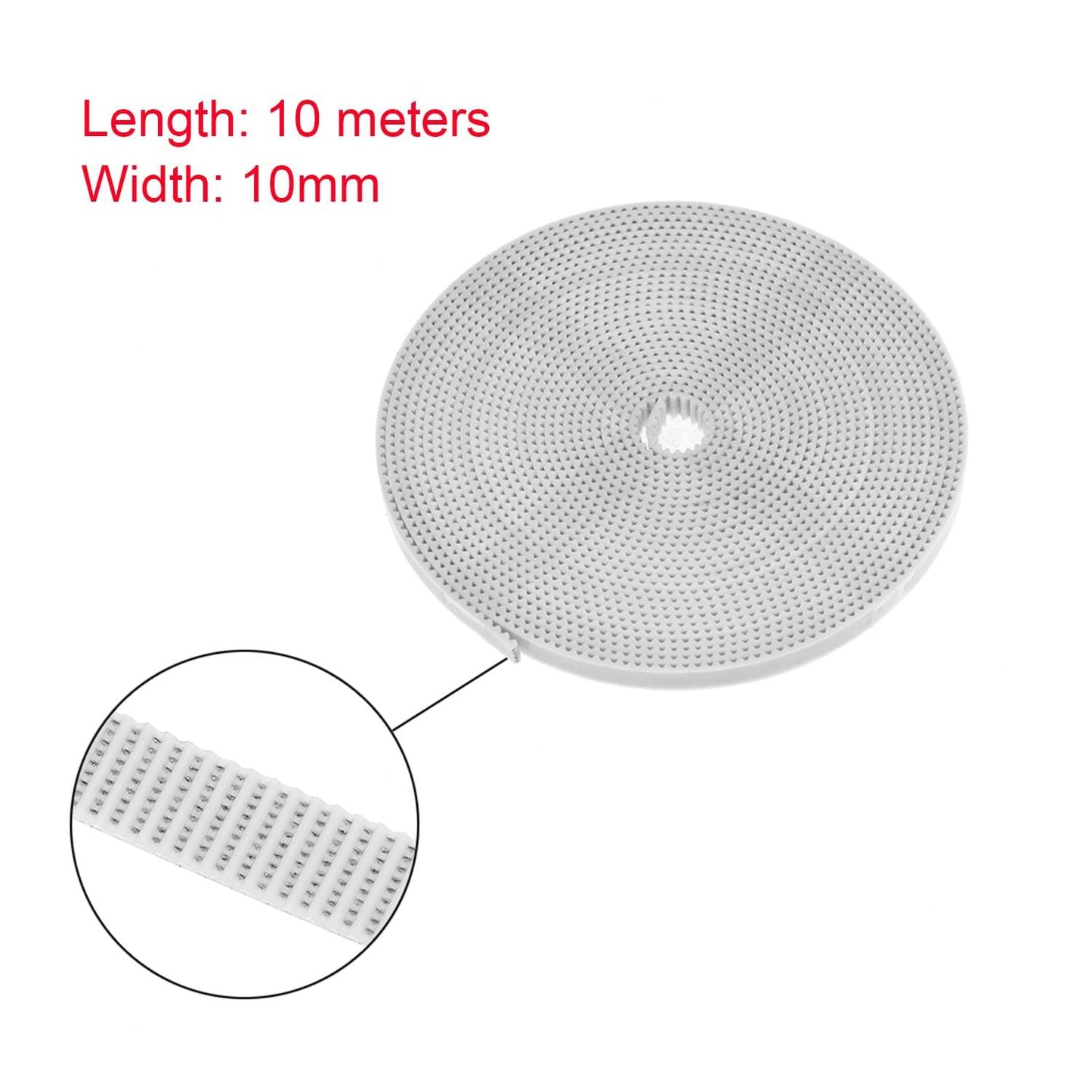 3D Printer Parts 10 Meters White GT2 Timing Belt Open - Width 10mm