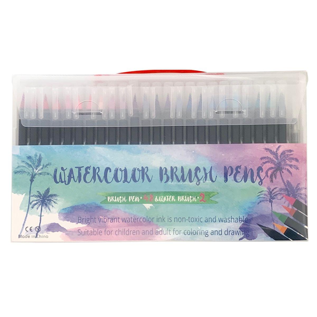 48 Vibrant Watercolor Brush Pens with Soft Flexible Brush - 48 Colors