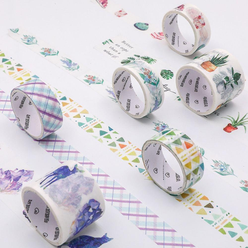 Washi Tape Set 4 Rolls 30mm 15mm 5mm Wide Decorative - Fruits Basket