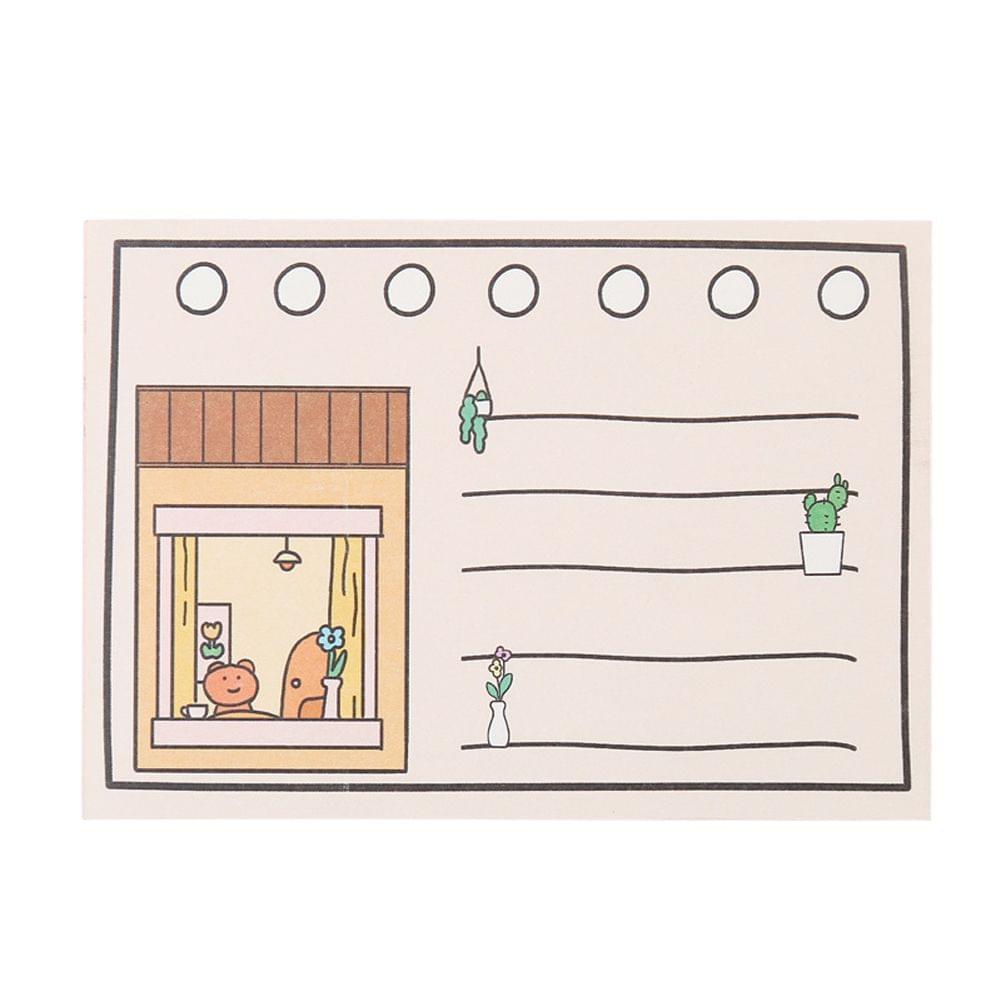 50 Sheets Portable Cartoon Sticky Notes To Do List Notepad - C