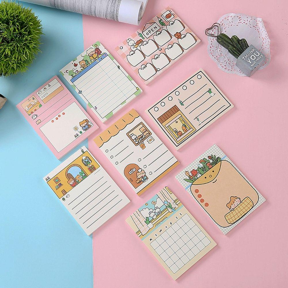 50 Sheets Portable Cartoon Sticky Notes To Do List Notepad - B
