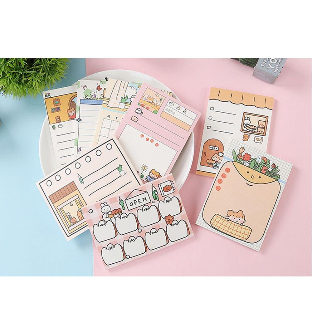 50 Sheets Portable Cartoon Sticky Notes To Do List Notepad - B