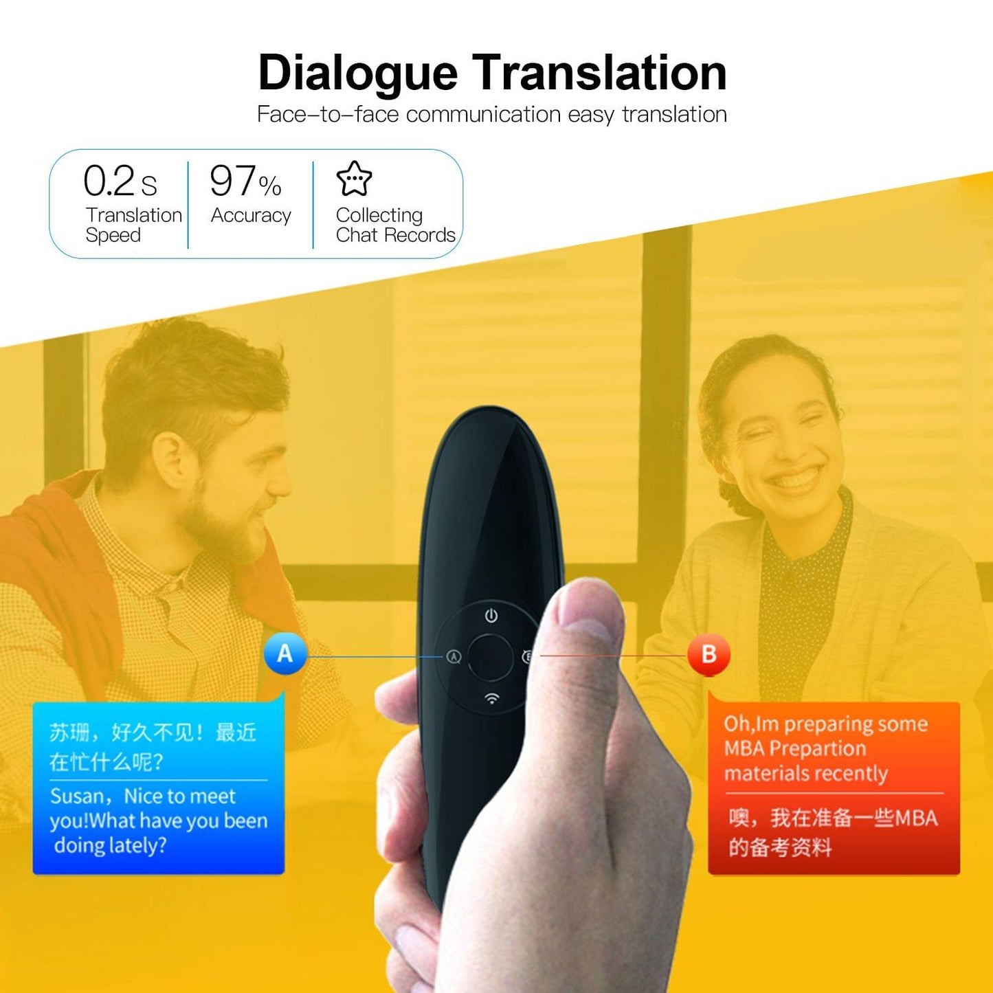 boeleo Portable Smart Voice Translator Device 42 Languages
