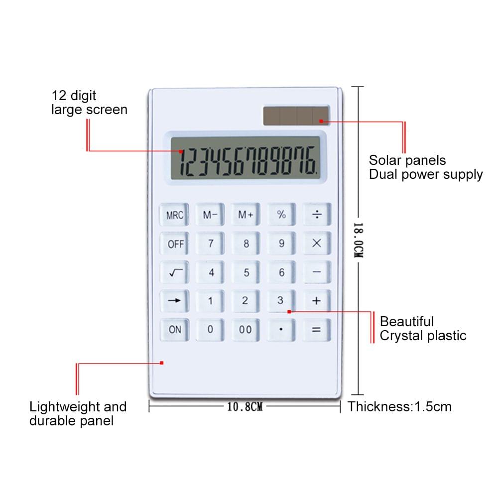 Desktop Calculator Ultra-thin 12 Digits Large Display Solar
