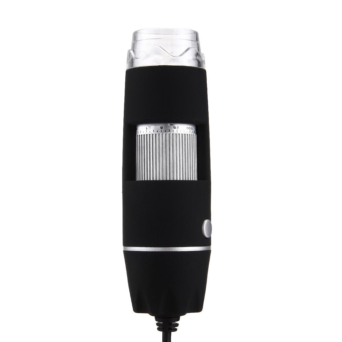 1000X Magnifier 0.3MP Image Sensor USB Digital Microscope with 8 LED & Professional Stand (Black)