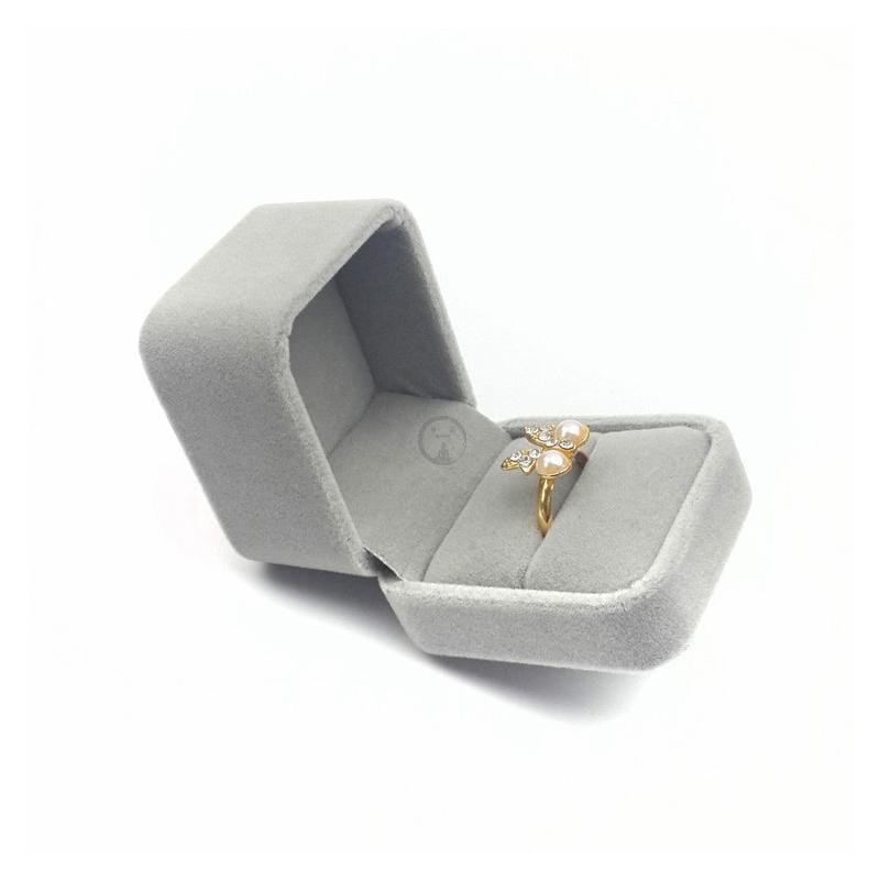 Exquisite High-end Flannel Jewelry Ornaments Box Accessories Gift Packed Box, Ring Box (Grey)