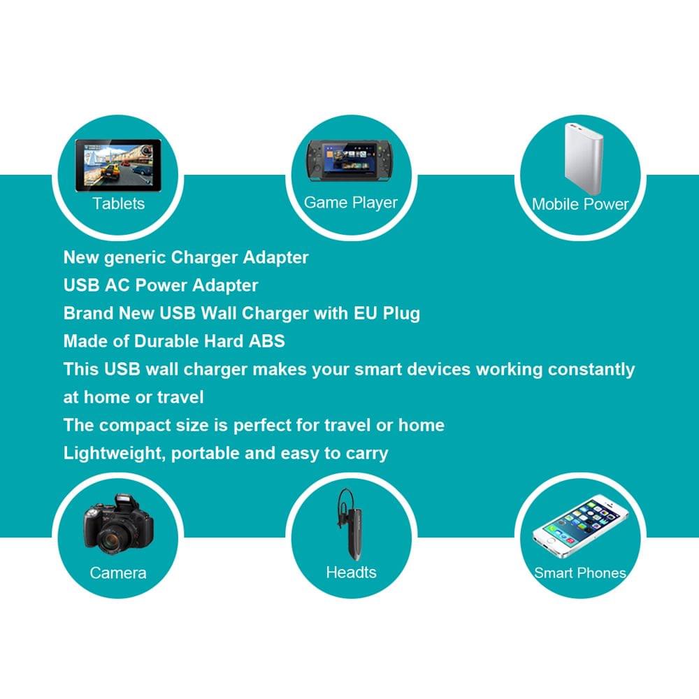 5V 2A Universal Charger Adapter US Plug  USB Wall Charger