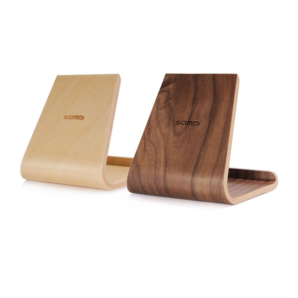 Samdi Walnut Wooden Phone Tablet Stand Holder Dock Station