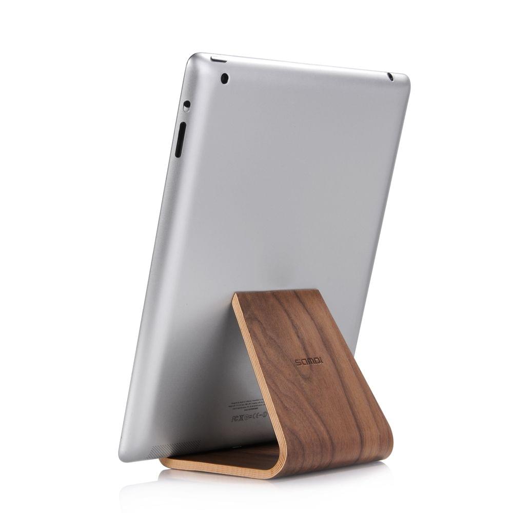 Samdi Walnut Wooden Phone Tablet Stand Holder Dock Station