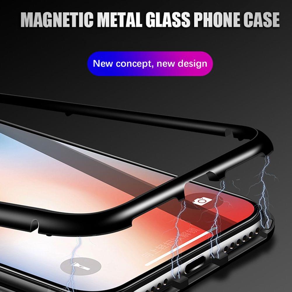 Metal-rimmed Mobile Phone Case Hardened Glass Magnetic - 5