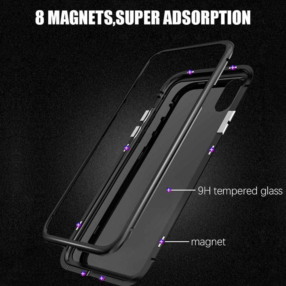 Metal-rimmed Mobile Phone Case Hardened Glass Magnetic - 5