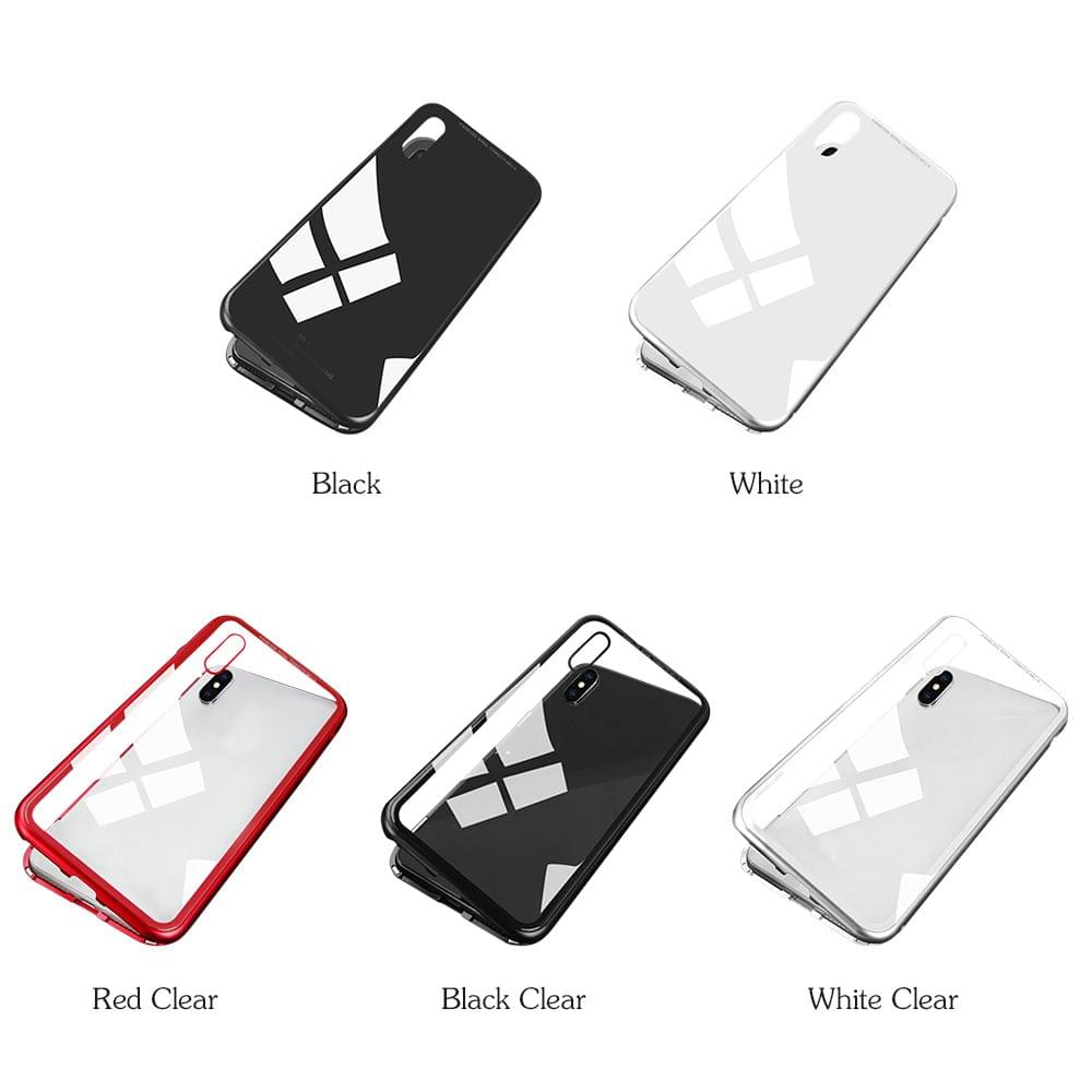 Magneto Magnetic Adsorption Case Clear Tempered Glass Black - Black Clear&i-Phone7 8