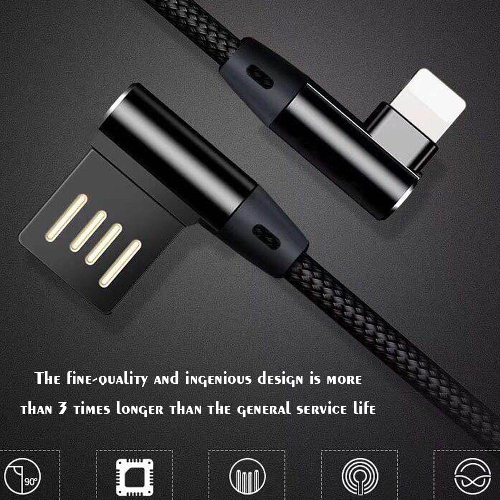 New Micro USB Data Synchro Fast Charging Cable 90 Degree - Android Blue