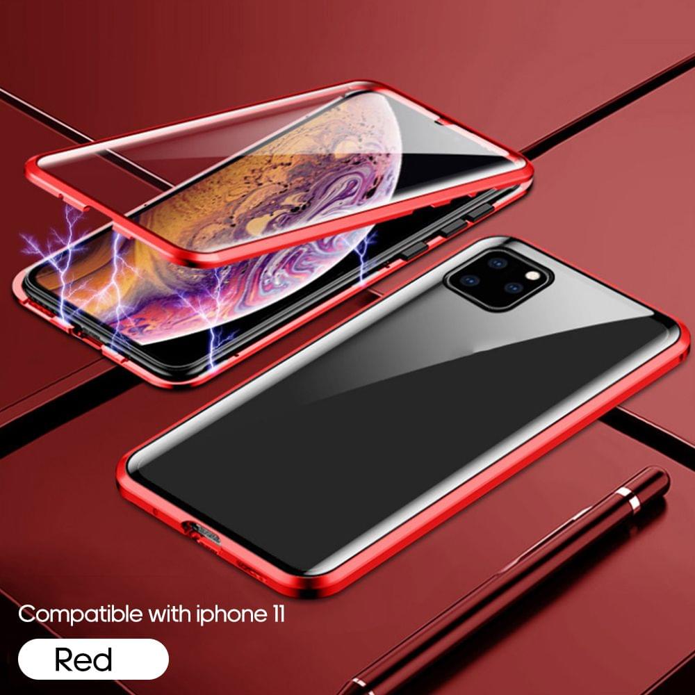 Phone Cover Double-sided Glass Compatible with iPhone - Red&iphone 11