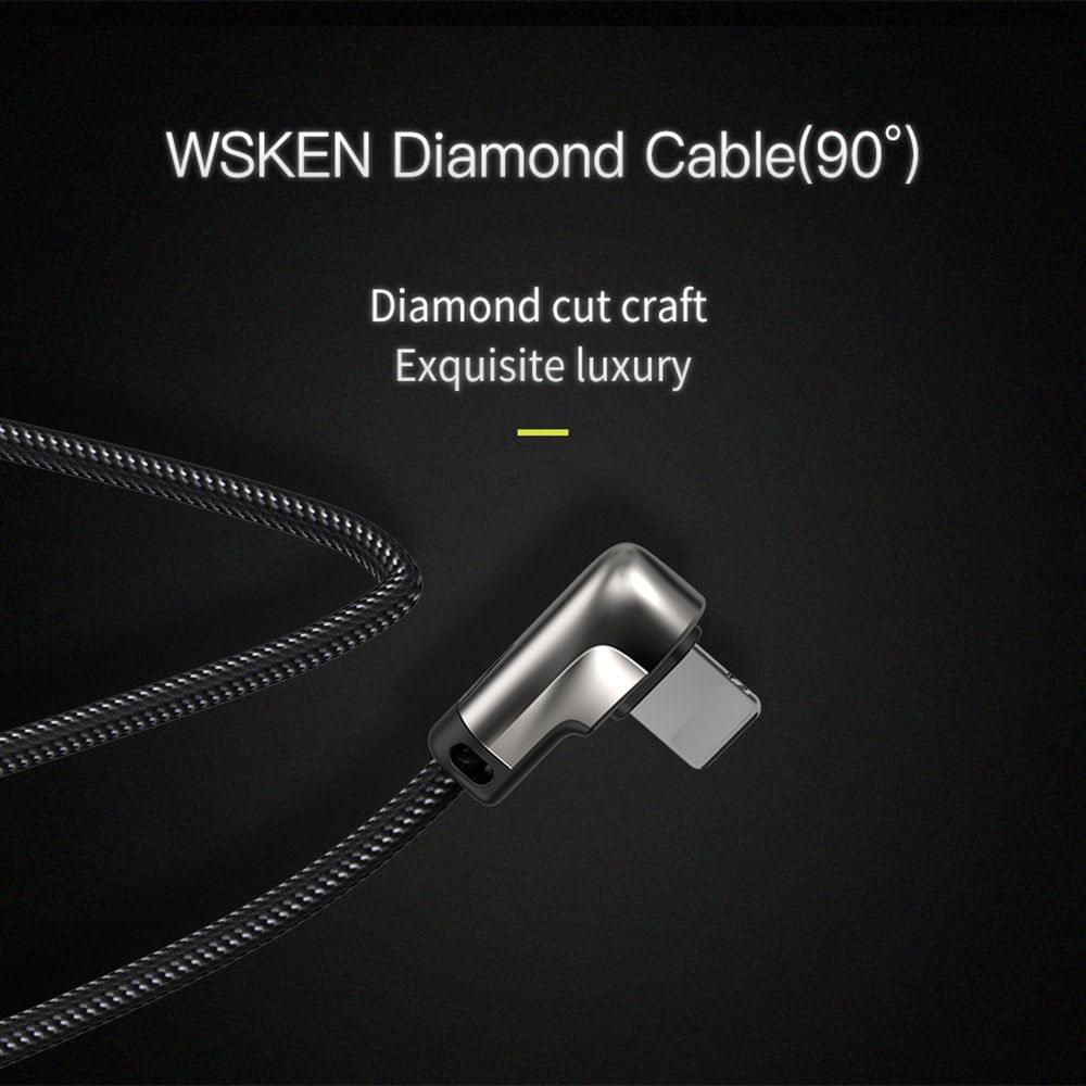 WSKEN Data Cable 2M 5V 2.1A Wire USB Lightning Port Quick - 2m