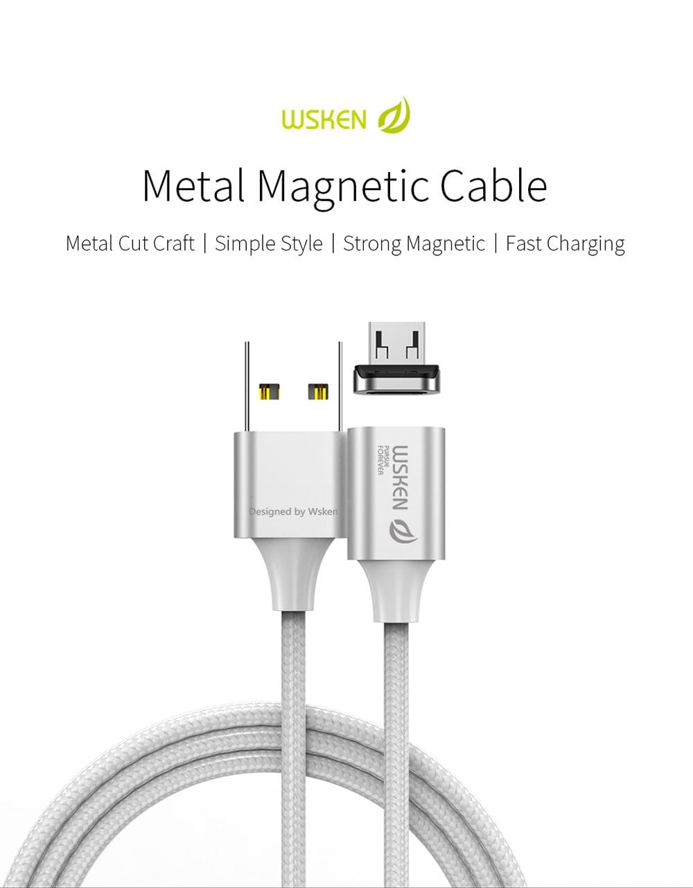 WSKEN X2 2M 6.56ft Magnetic Android Micro USB Cable LED - 6.56ft 2m