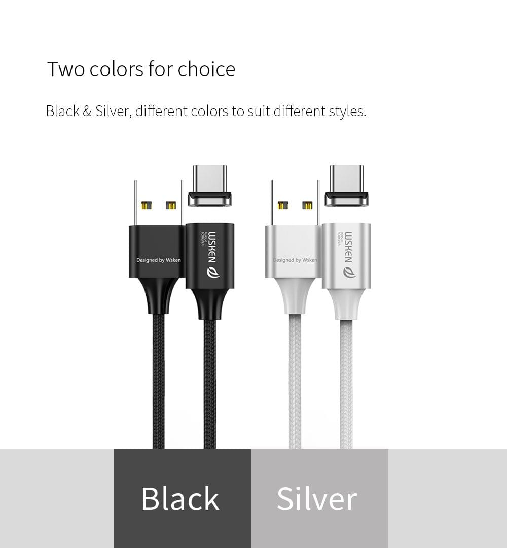 WSKEN X2 1M 3.28ft Magnetic Type-C Cable LED Display - 1m 3.28ft
