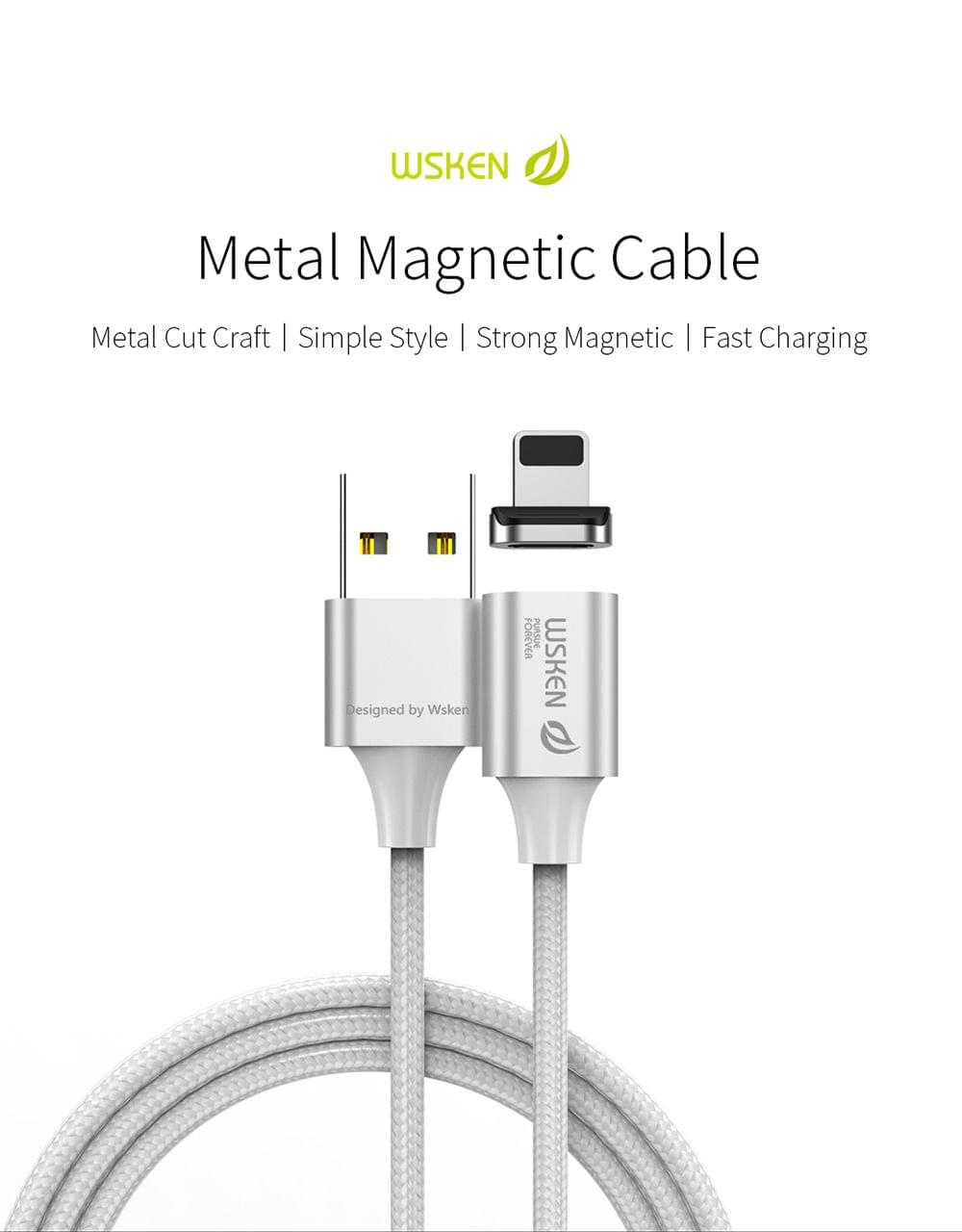 WSKEN X2 2M 6.56ft Lightning Magnetic Cable for iPhone iPad - 2m 6.56ft