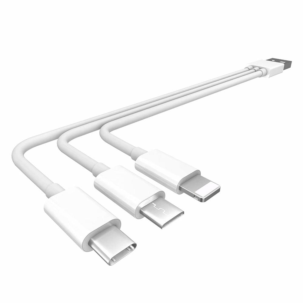 3-In-1 Charging Cable USB to Micro USB + Type C + Lightning