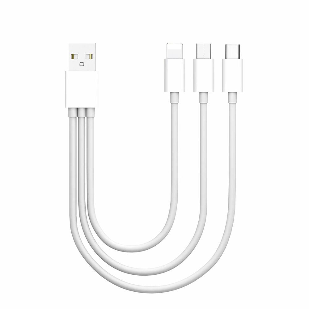 3-In-1 Charging Cable USB to Micro USB + Type C + Lightning