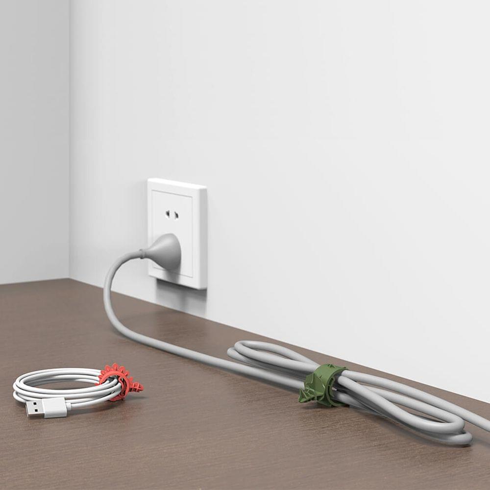 4pcs/lot Xiaomi Youpin Wire Tie Cable Manager with Fasteners - 4PCS-lot Red & Green