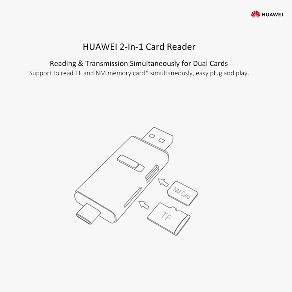 HUAWEI 2-In-1 Card Reader TF + NM Memory Card OTG Design USB