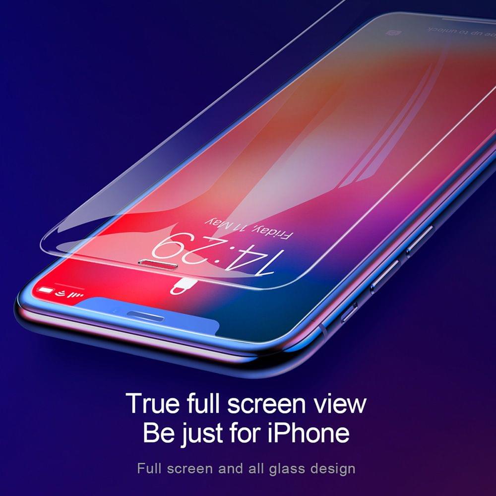 Baseus 0.3mm Full-screen Curved Steel Film anti-slip Screen - For iP X XS 5.8inch