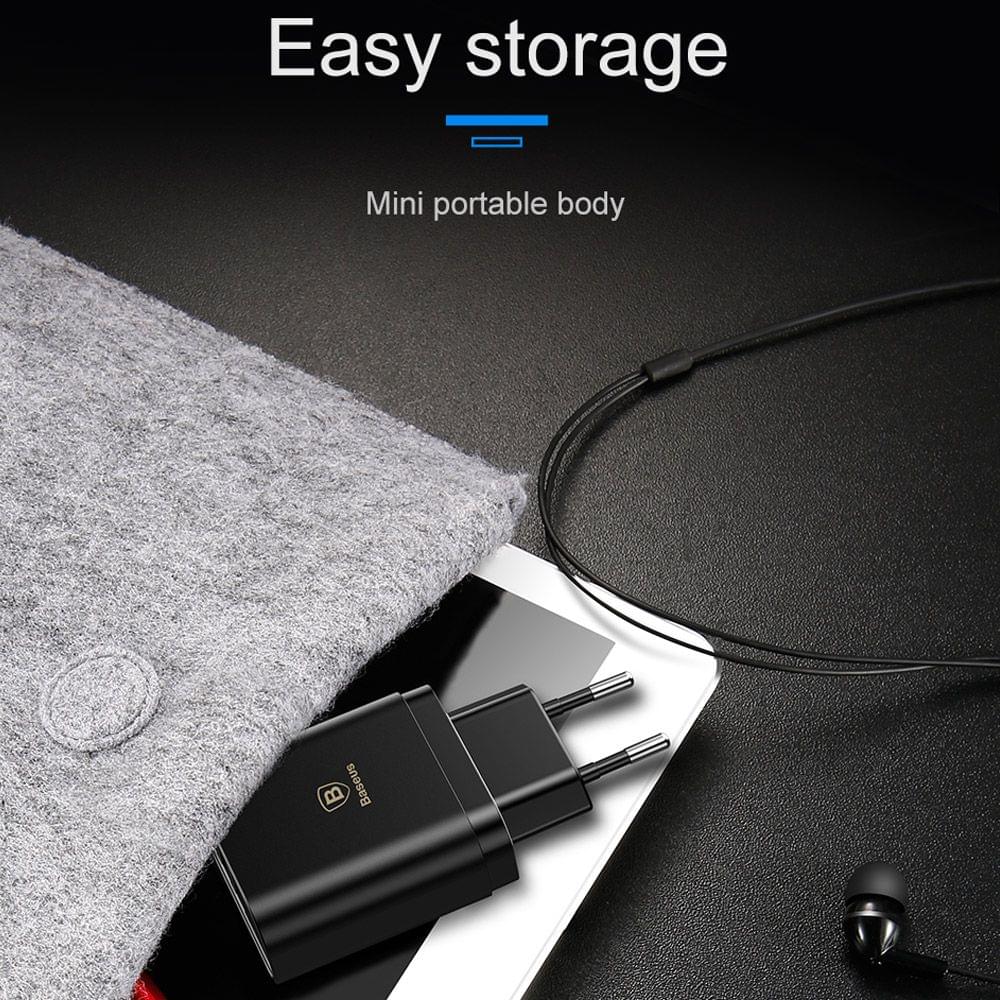 Baseus 3 USB Travel Charger Mirror Lake Intelligent Digital