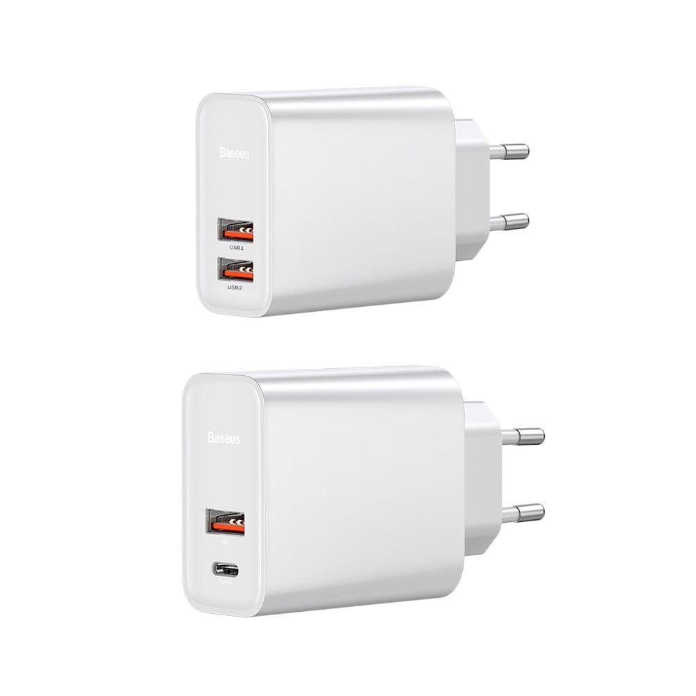 Baseus Speed Dual QC3.0 Quick Charger Type-C+USB Ports 30W - Type-C & USB