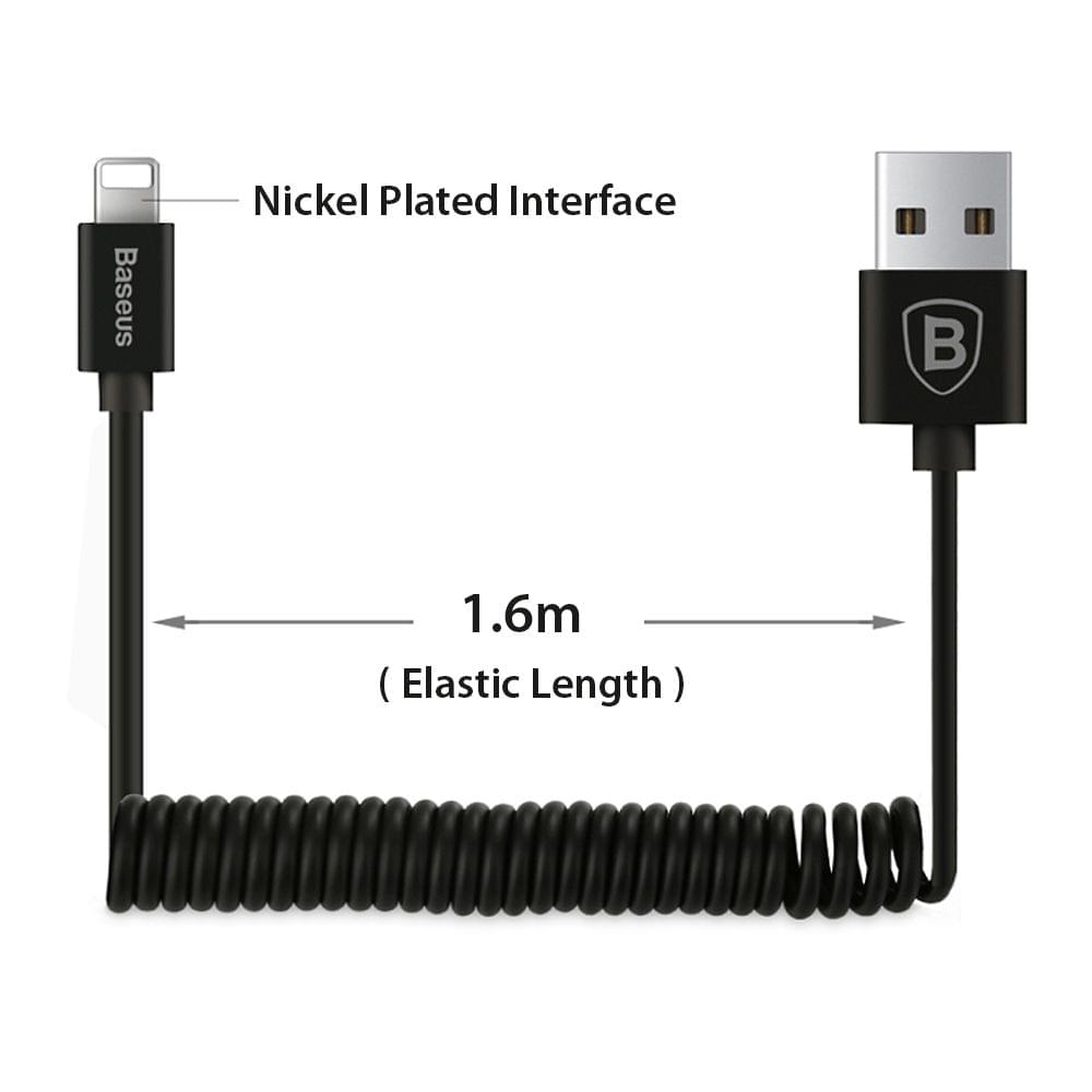 Baseus Spring USB Lightning Cable for iPhone XR Xs Max Car
