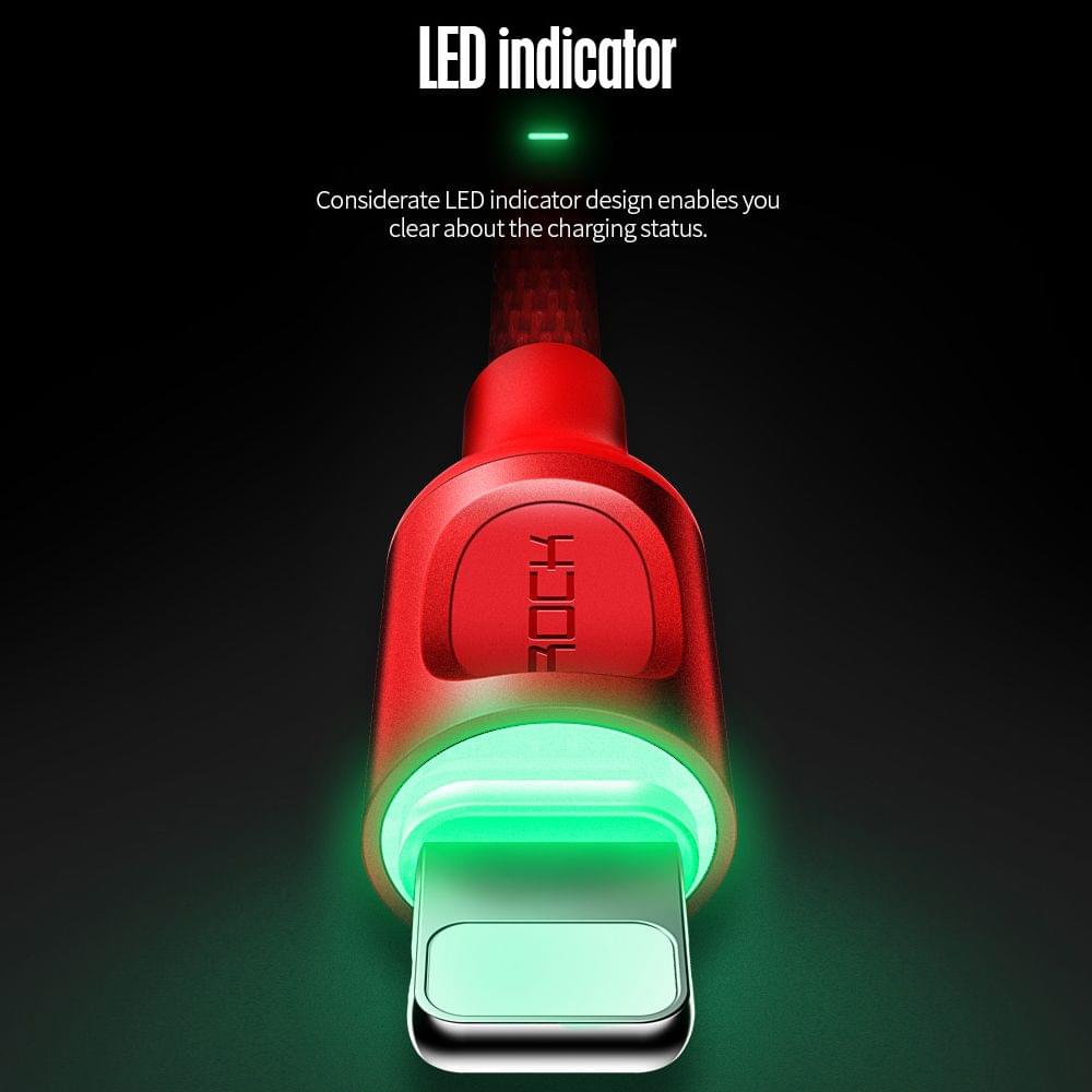 ROCK 3.3ft/100cm Lightning Metal Auto Disconnect Data Cable