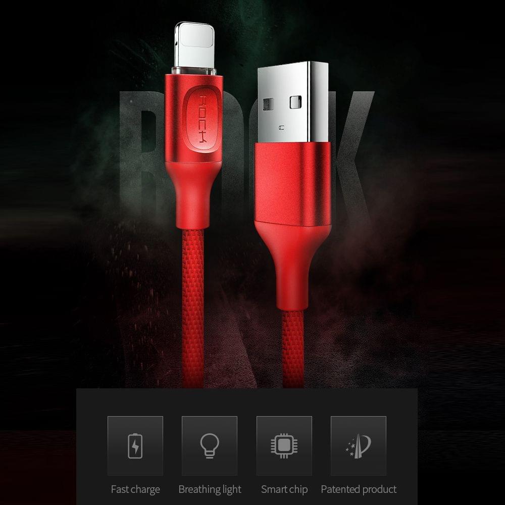 ROCK 3.3ft/100cm Lightning Metal Auto Disconnect Data Cable