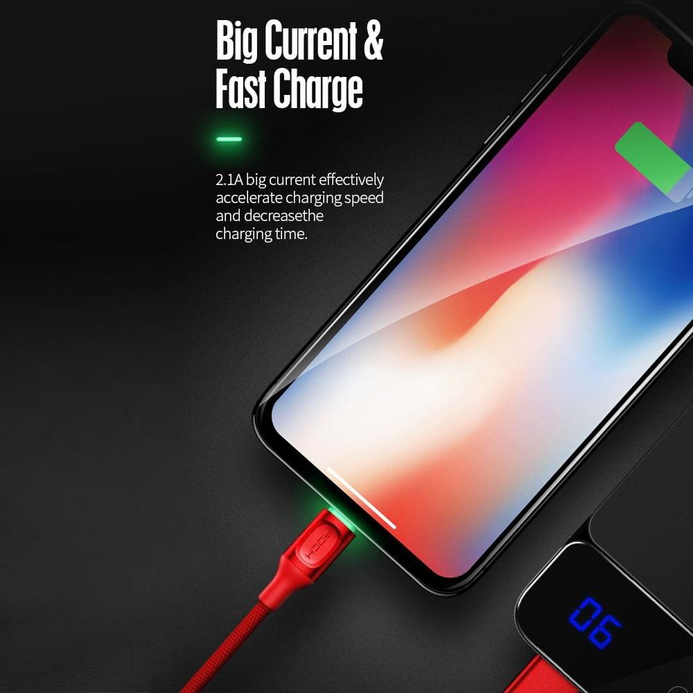 ROCK 3.3ft/100cm Lightning Metal Auto Disconnect Data Cable