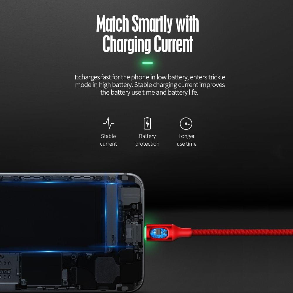 ROCK 3.3ft/100cm Lightning Metal Auto Disconnect Data Cable