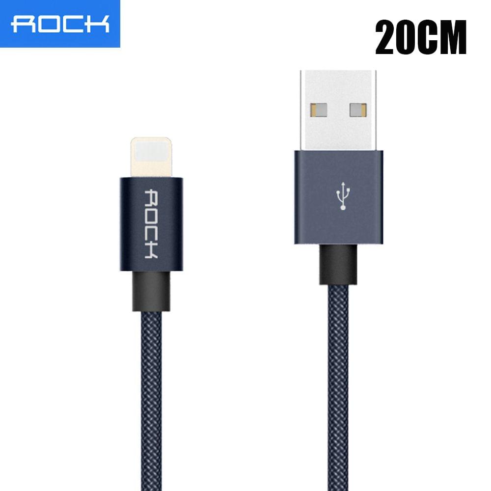 ROCK Metal Charge Sync Data 20CM 8-pin Lightning Cable for - Tarnish 20cm