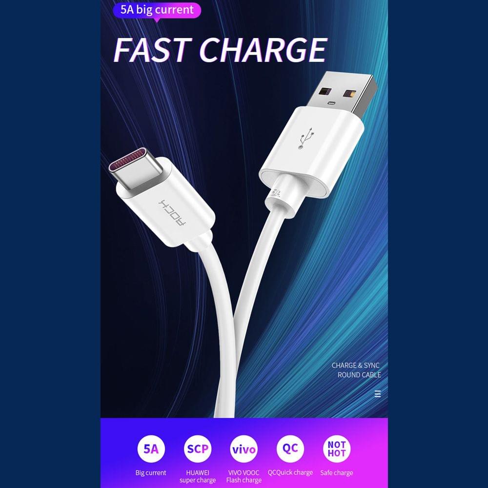 ROCK C4 C TO A 5A Metal QC3.0 SCP Fast Charge Sync Data Type