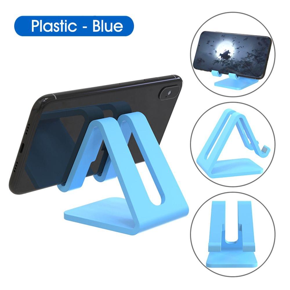 Cell Phone Tablet Stand Desk Thick Case Friendly Phone - Blue Plastic