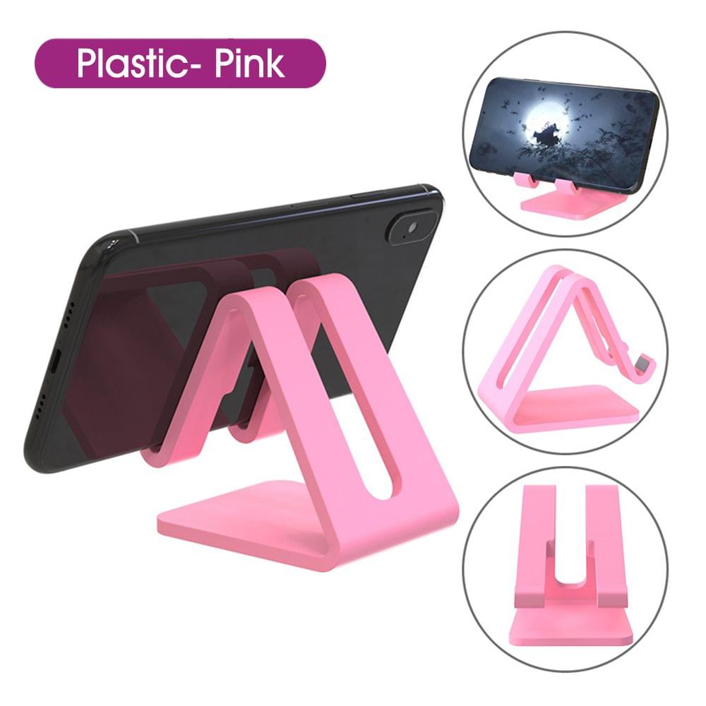 Cell Phone Tablet Stand Desk Thick Case Friendly Phone - Pink Plastic